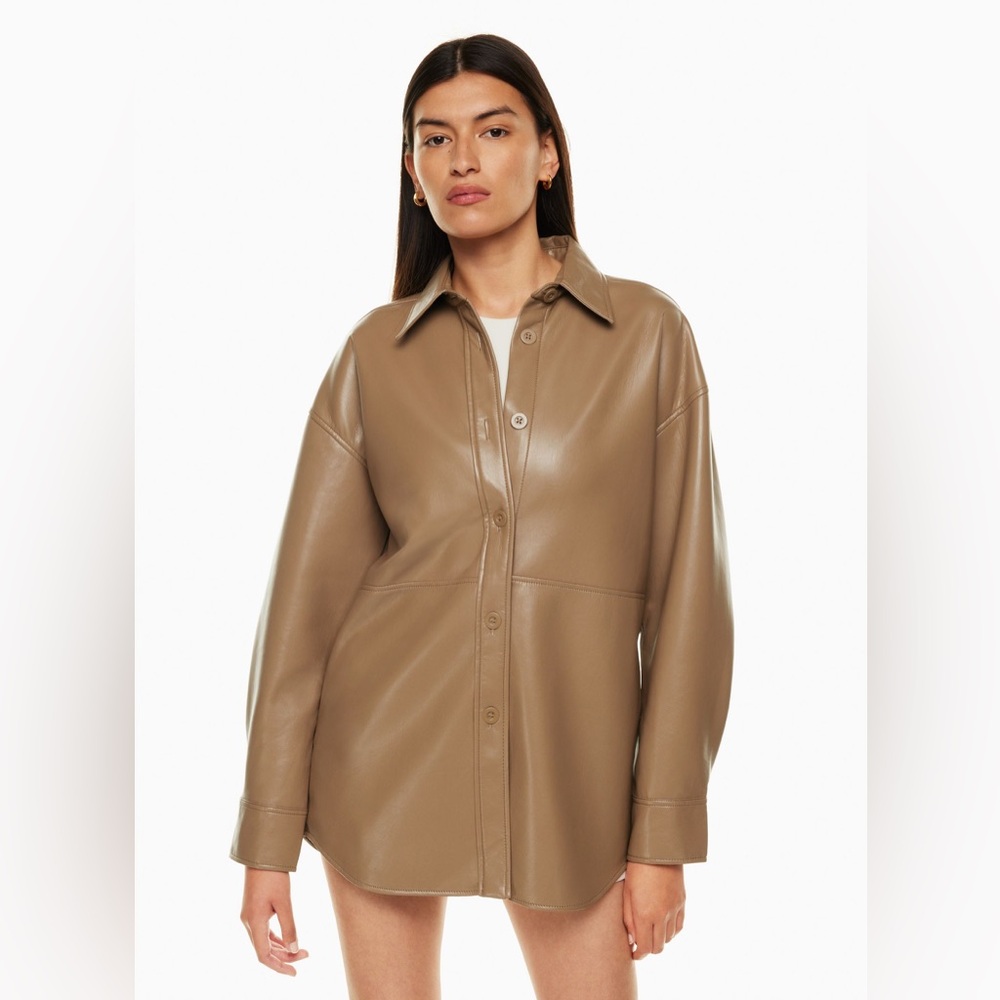Babaton Pelli Shirt Jacket
Relaxed UnReal Leather shacket XL Tan Aritzia - Picture 7 of 16